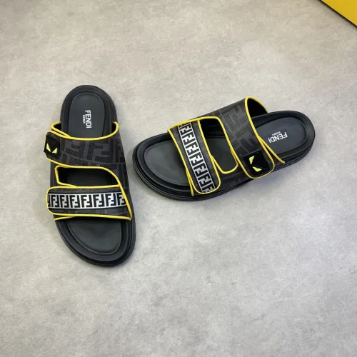 Wholesale Fendi Slippers For Men #1433371 $60.00 USD, Wholesale Quality Replica Fendi Slippers