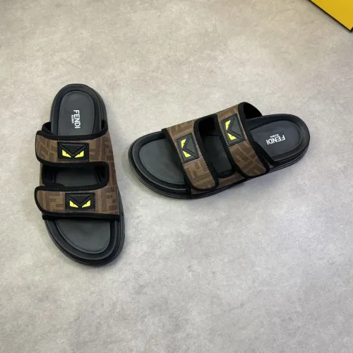 Wholesale Fendi Slippers For Men #1433372 $60.00 USD, Wholesale Quality Replica Fendi Slippers