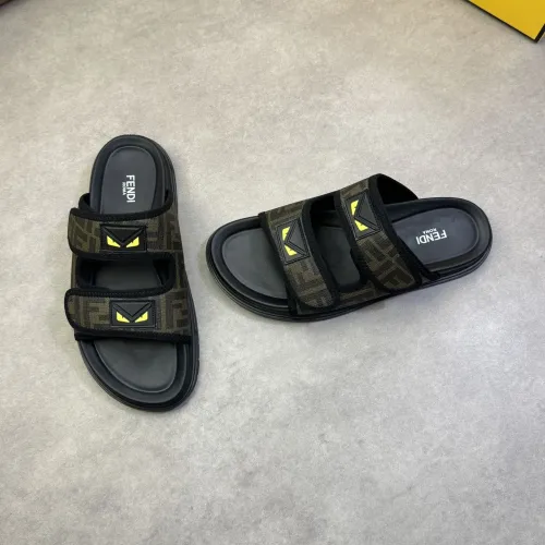 Wholesale Fendi Slippers For Men #1433373 $60.00 USD, Wholesale Quality Replica Fendi Slippers
