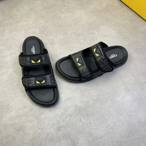 Wholesale Fendi Slippers For Men #1433374 $60.00 USD, Wholesale Quality Replica Fendi Slippers