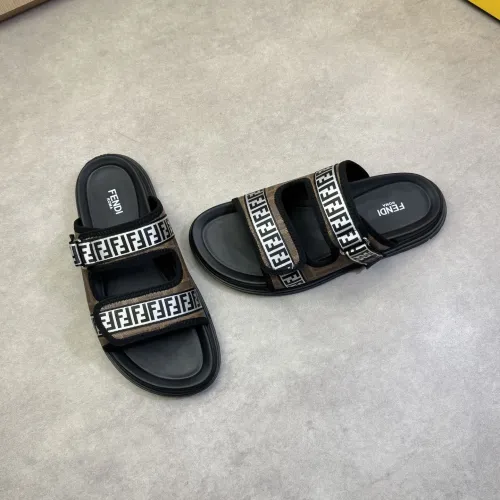 Wholesale Fendi Slippers For Men #1433375 $60.00 USD, Wholesale Quality Replica Fendi Slippers