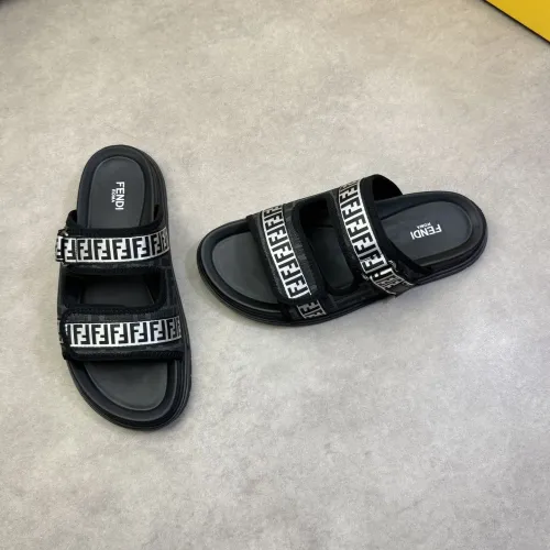 Wholesale Fendi Slippers For Men #1433377 $60.00 USD, Wholesale Quality Replica Fendi Slippers