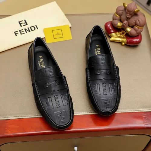Wholesale Fendi Leather Shoes For Men #1433466 $76.00 USD, Wholesale Quality Replica Fendi Leather Shoes