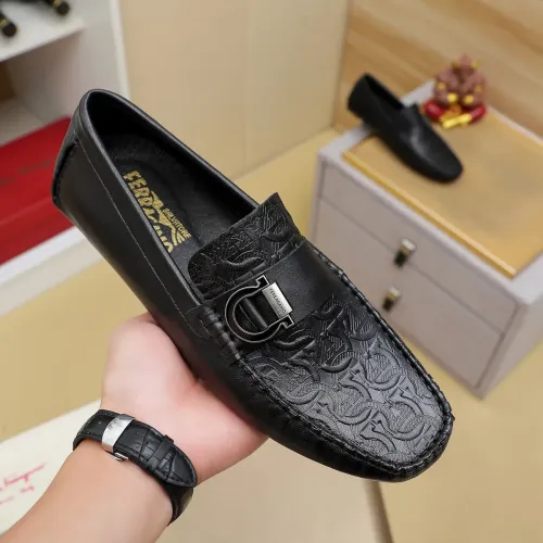 Replica Salvatore Ferragamo Leather Shoes For Men #1433470 $76.00 USD for Wholesale