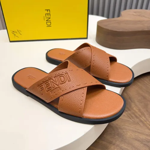 Wholesale Fendi Slippers For Men #1433505 $85.00 USD, Wholesale Quality Replica Fendi Slippers