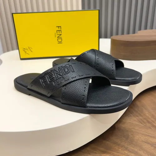 Wholesale Fendi Slippers For Men #1433508 $85.00 USD, Wholesale Quality Replica Fendi Slippers