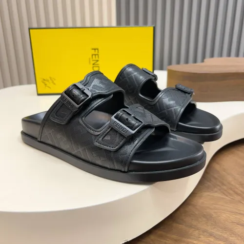 Wholesale Fendi Slippers For Men #1433512 $85.00 USD, Wholesale Quality Replica Fendi Slippers