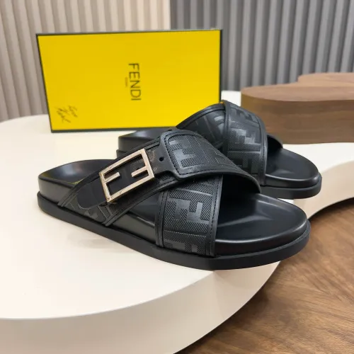 Wholesale Fendi Slippers For Men #1433516 $85.00 USD, Wholesale Quality Replica Fendi Slippers