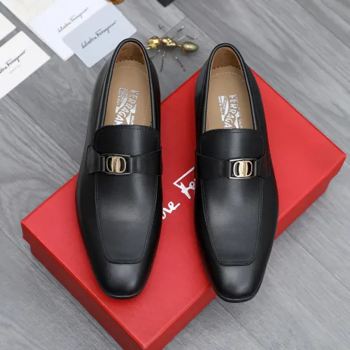 Replica Salvatore Ferragamo Leather Shoes For Men #1433540 $108.00 USD for Wholesale