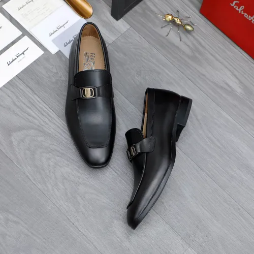 Replica Salvatore Ferragamo Leather Shoes For Men #1433540 $108.00 USD for Wholesale