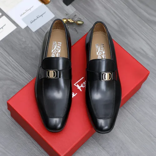 Replica Salvatore Ferragamo Leather Shoes For Men #1433541 $108.00 USD for Wholesale
