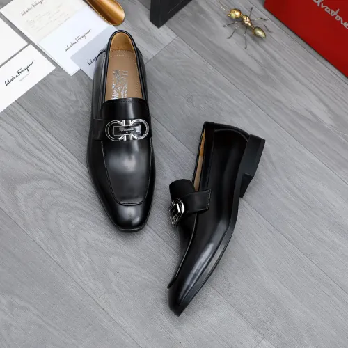 Replica Salvatore Ferragamo Leather Shoes For Men #1433545 $108.00 USD for Wholesale