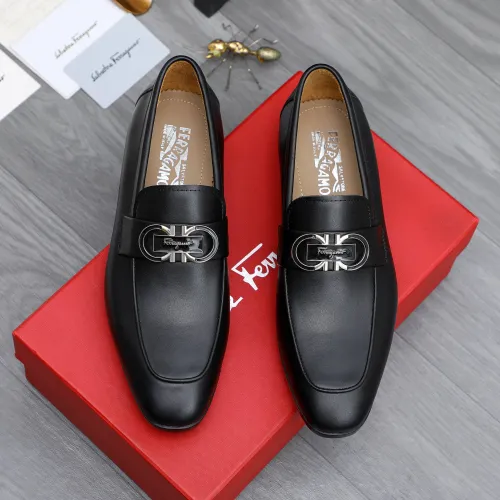 Replica Salvatore Ferragamo Leather Shoes For Men #1433546 $108.00 USD for Wholesale