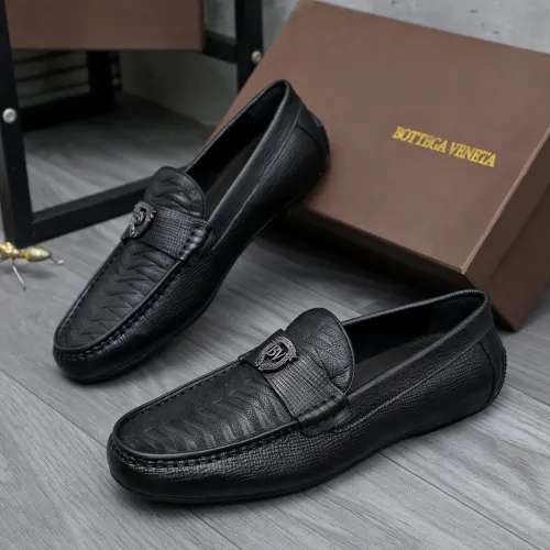 Replica Bottega Veneta BV Leather Shoes For Men #1433552 $85.00 USD for Wholesale