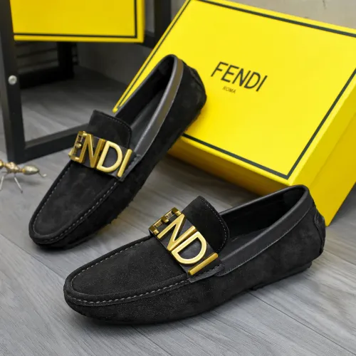 Wholesale Fendi Leather Shoes For Men #1433576 $76.00 USD, Wholesale Quality Replica Fendi Leather Shoes