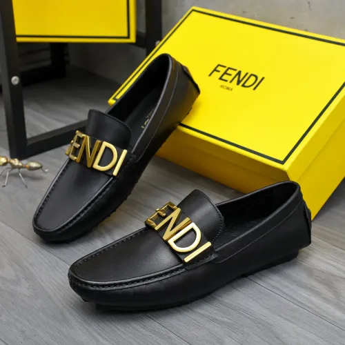 Wholesale Fendi Leather Shoes For Men #1433577 $76.00 USD, Wholesale Quality Replica Fendi Leather Shoes