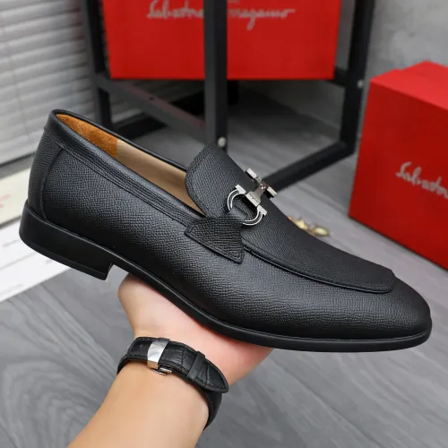 Replica Salvatore Ferragamo Leather Shoes For Men #1433639 $105.00 USD for Wholesale