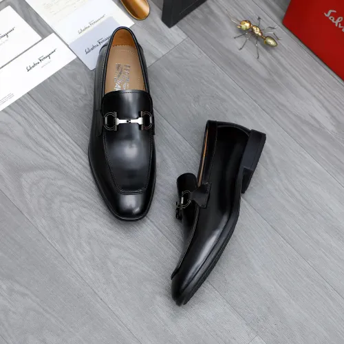 Replica Salvatore Ferragamo Leather Shoes For Men #1433641 $105.00 USD for Wholesale