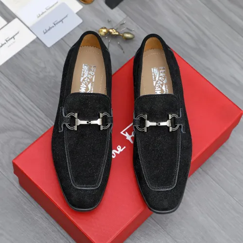 Replica Salvatore Ferragamo Leather Shoes For Men #1433642 $105.00 USD for Wholesale