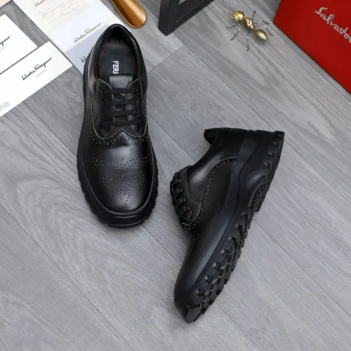 Replica Salvatore Ferragamo Leather Shoes For Men #1433647 $115.00 USD for Wholesale