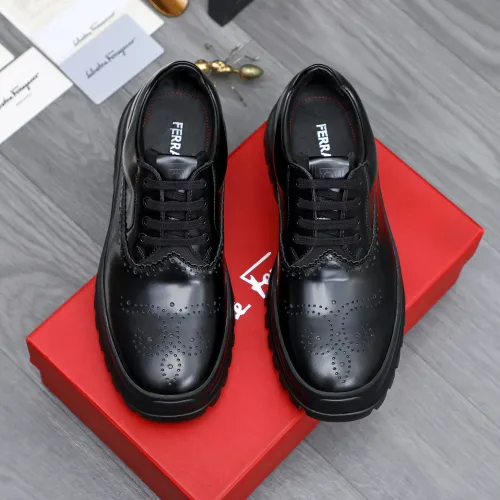 Replica Salvatore Ferragamo Leather Shoes For Men #1433649 $115.00 USD for Wholesale