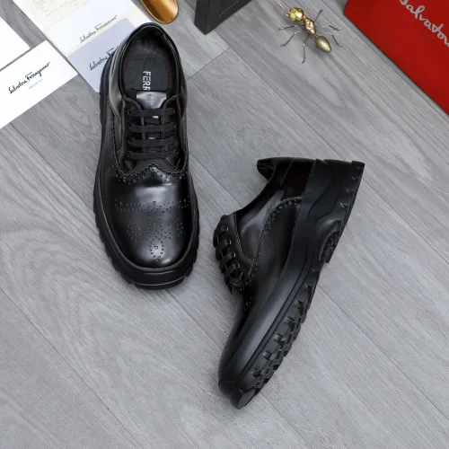 Replica Salvatore Ferragamo Leather Shoes For Men #1433649 $115.00 USD for Wholesale