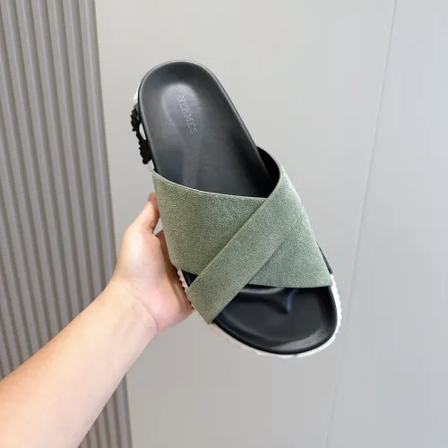 Replica Hermes Slippers For Men #1433974 $56.00 USD for Wholesale