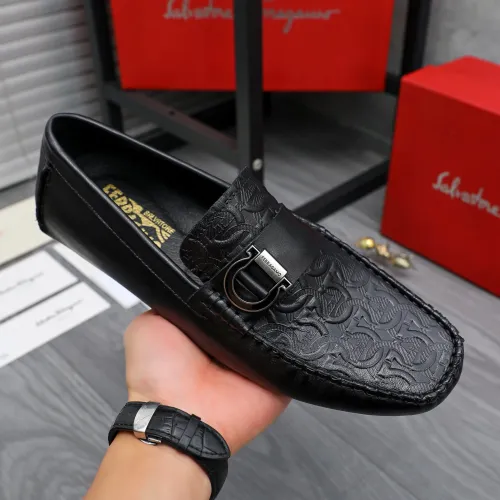 Replica Salvatore Ferragamo Leather Shoes For Men #1434058 $76.00 USD for Wholesale