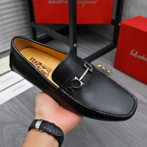 Replica Salvatore Ferragamo Leather Shoes For Men #1434059 $76.00 USD for Wholesale