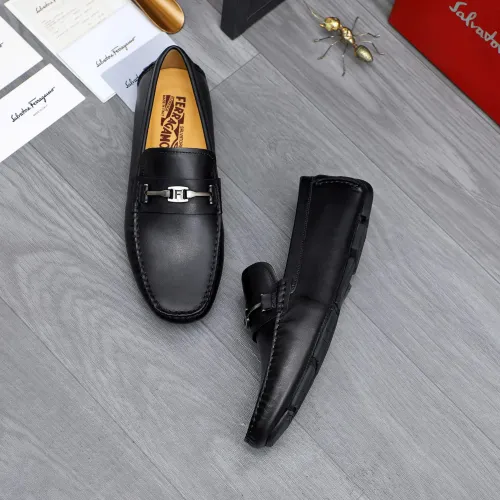 Replica Salvatore Ferragamo Leather Shoes For Men #1434060 $76.00 USD for Wholesale