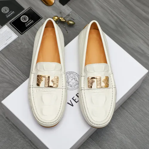 Wholesale Versace Leather Shoes For Men #1434072 $72.00 USD, Wholesale Quality Replica Versace Leather Shoes