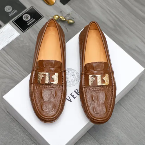 Wholesale Versace Leather Shoes For Men #1434073 $72.00 USD, Wholesale Quality Replica Versace Leather Shoes