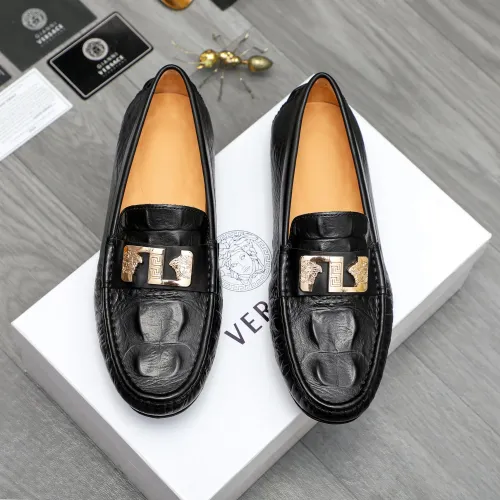 Wholesale Versace Leather Shoes For Men #1434074 $72.00 USD, Wholesale Quality Replica Versace Leather Shoes