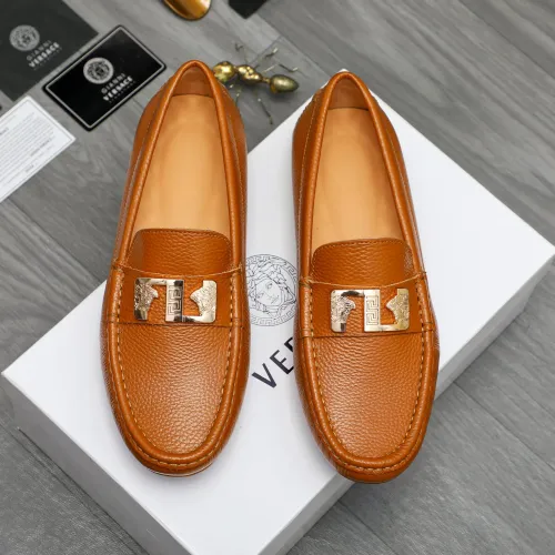 Wholesale Versace Leather Shoes For Men #1434076 $72.00 USD, Wholesale Quality Replica Versace Leather Shoes