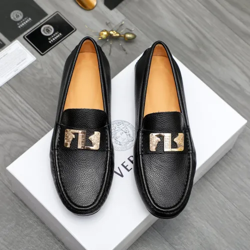 Wholesale Versace Leather Shoes For Men #1434077 $72.00 USD, Wholesale Quality Replica Versace Leather Shoes