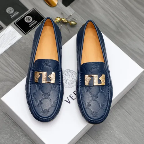 Wholesale Versace Leather Shoes For Men #1434078 $72.00 USD, Wholesale Quality Replica Versace Leather Shoes