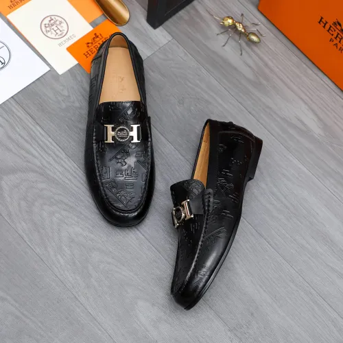 Wholesale Hermes Leather Shoes For Men #1434081 $82.00 USD, Wholesale Quality Replica Hermes Leather Shoes
