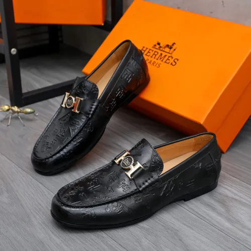 Replica Hermes Leather Shoes For Men #1434081 $82.00 USD for Wholesale