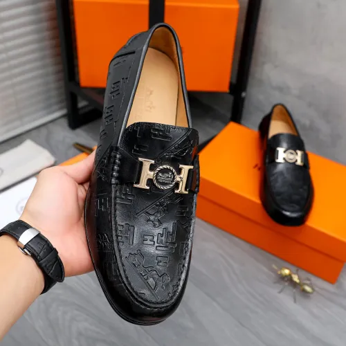 Replica Hermes Leather Shoes For Men #1434081 $82.00 USD for Wholesale