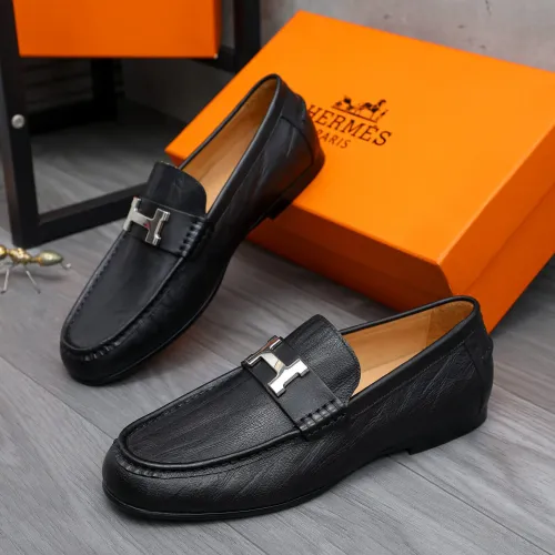 Wholesale Hermes Leather Shoes For Men #1434083 $82.00 USD, Wholesale Quality Replica Hermes Leather Shoes