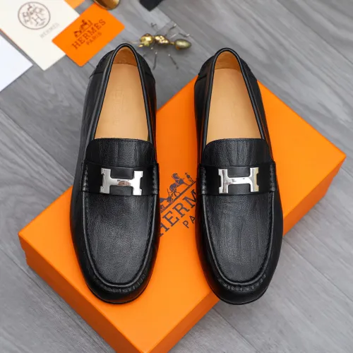 Replica Hermes Leather Shoes For Men #1434083 $82.00 USD for Wholesale