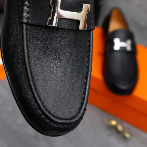 Replica Hermes Leather Shoes For Men #1434083 $82.00 USD for Wholesale