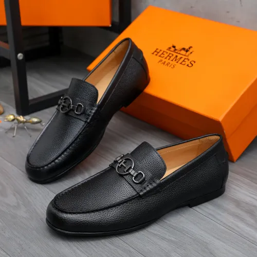 Wholesale Hermes Leather Shoes For Men #1434084 $82.00 USD, Wholesale Quality Replica Hermes Leather Shoes