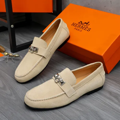 Wholesale Hermes Leather Shoes For Men #1434086 $82.00 USD, Wholesale Quality Replica Hermes Leather Shoes