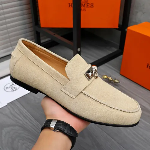 Replica Hermes Leather Shoes For Men #1434086 $82.00 USD for Wholesale