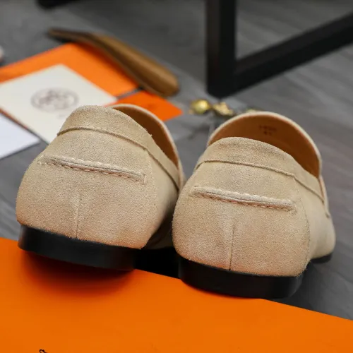 Replica Hermes Leather Shoes For Men #1434086 $82.00 USD for Wholesale