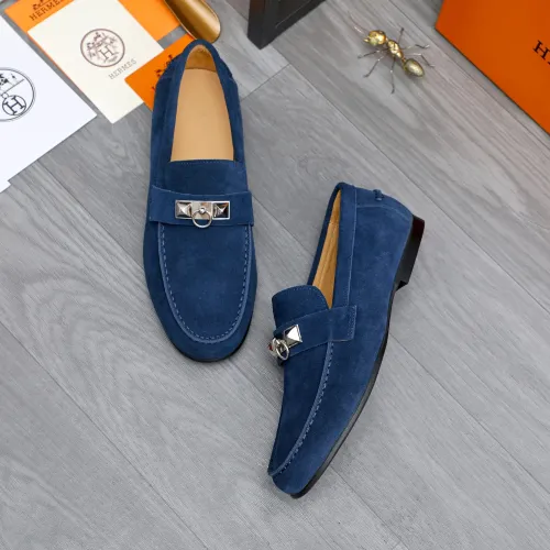 Replica Hermes Leather Shoes For Men #1434087 $82.00 USD for Wholesale