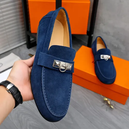 Replica Hermes Leather Shoes For Men #1434087 $82.00 USD for Wholesale