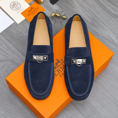 Replica Hermes Leather Shoes For Men #1434088 $82.00 USD for Wholesale