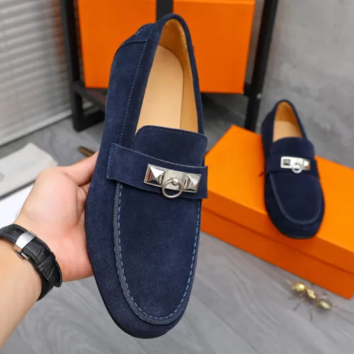 Replica Hermes Leather Shoes For Men #1434088 $82.00 USD for Wholesale